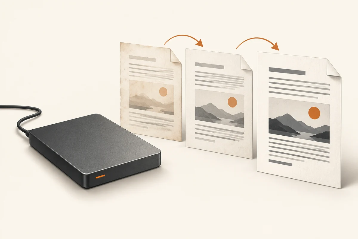 Illustration: Using File History for local backups