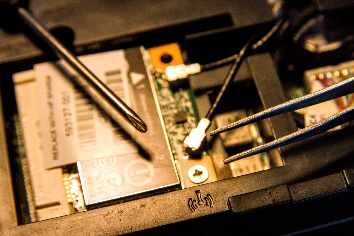 Tools beside internal laptop components