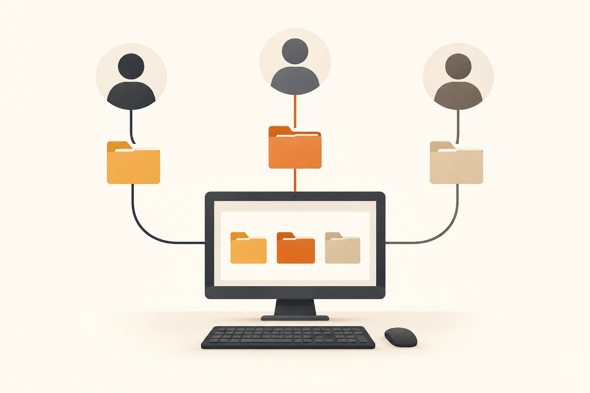 Illustration: Separate accounts on a shared computer