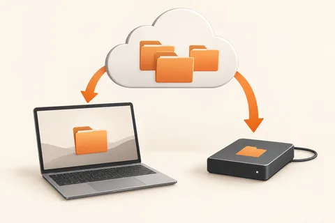 Illustration: Getting your files back out of a cloud account