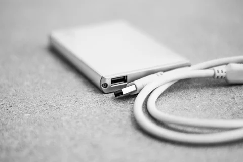 External drive with a USB cable