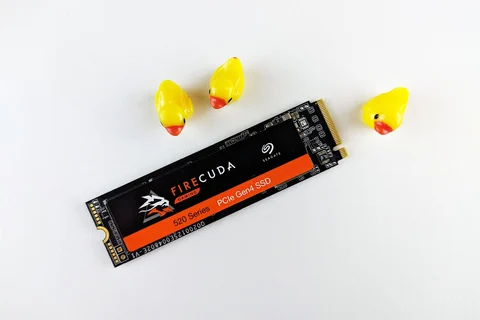 Narrow M.2 SSD on a white background