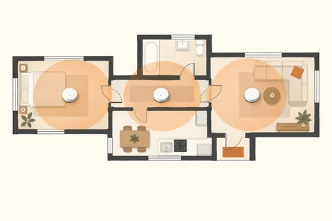 Illustration: Planning mesh Wi-Fi node spacing