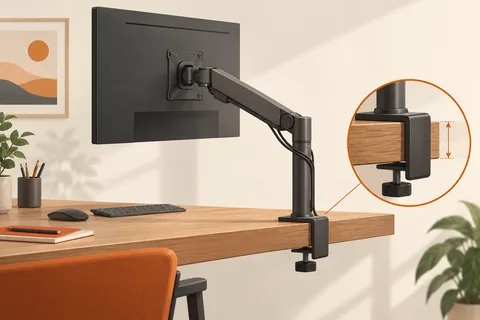 Illustration: Ein Monitorarm muss zur Tischplatte passen