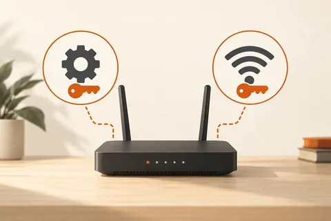 Illustration: Router login versus Wi-Fi password