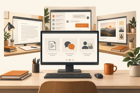 Illustration: Using virtual desktops by task